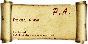 Poksi Anna névjegykártya